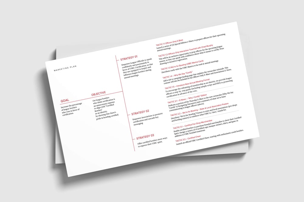 MarketingPlan a plan on a page that goes into different tactics and strategies to meet the clients goal