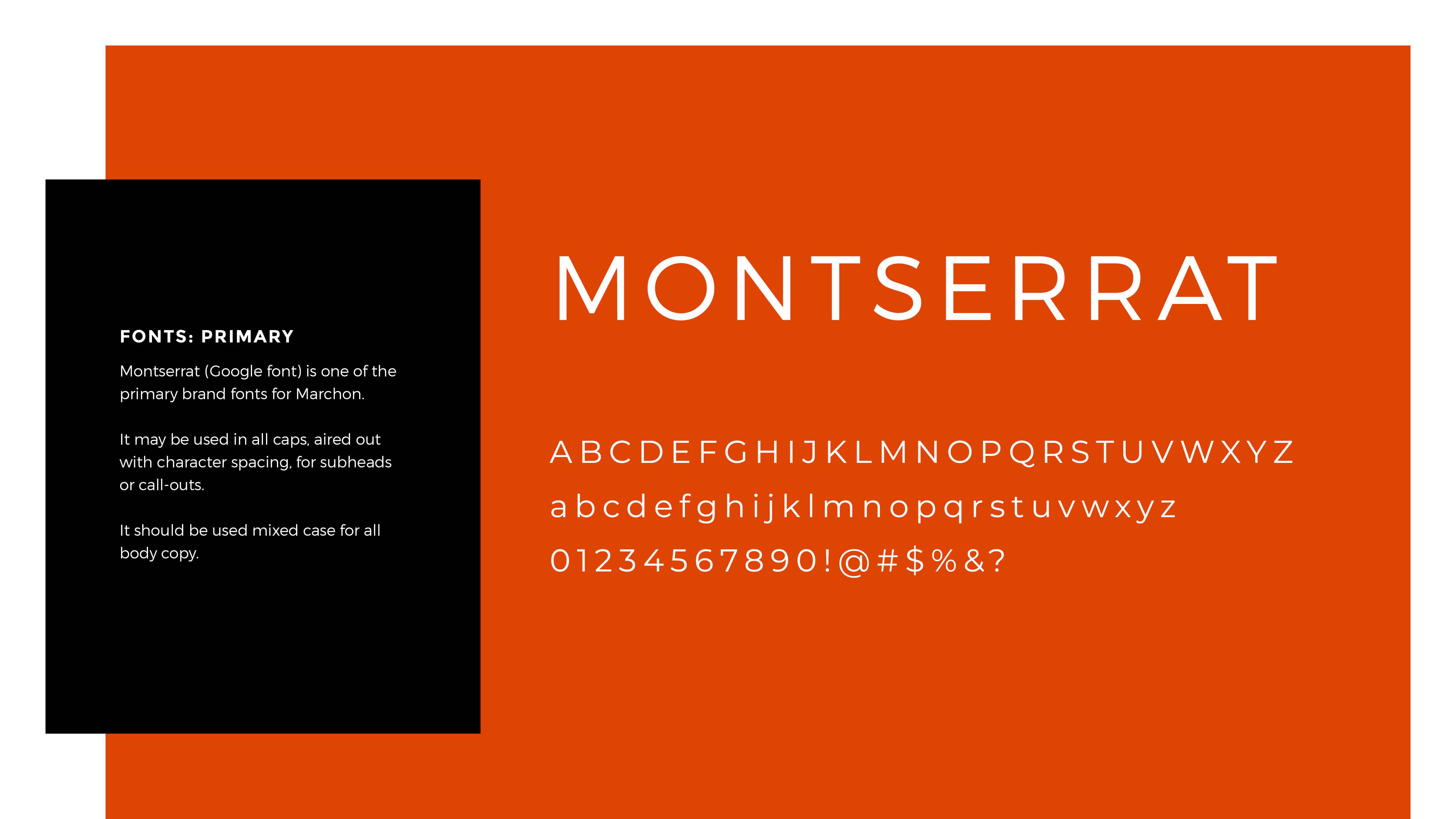 Marchon Style Guide font