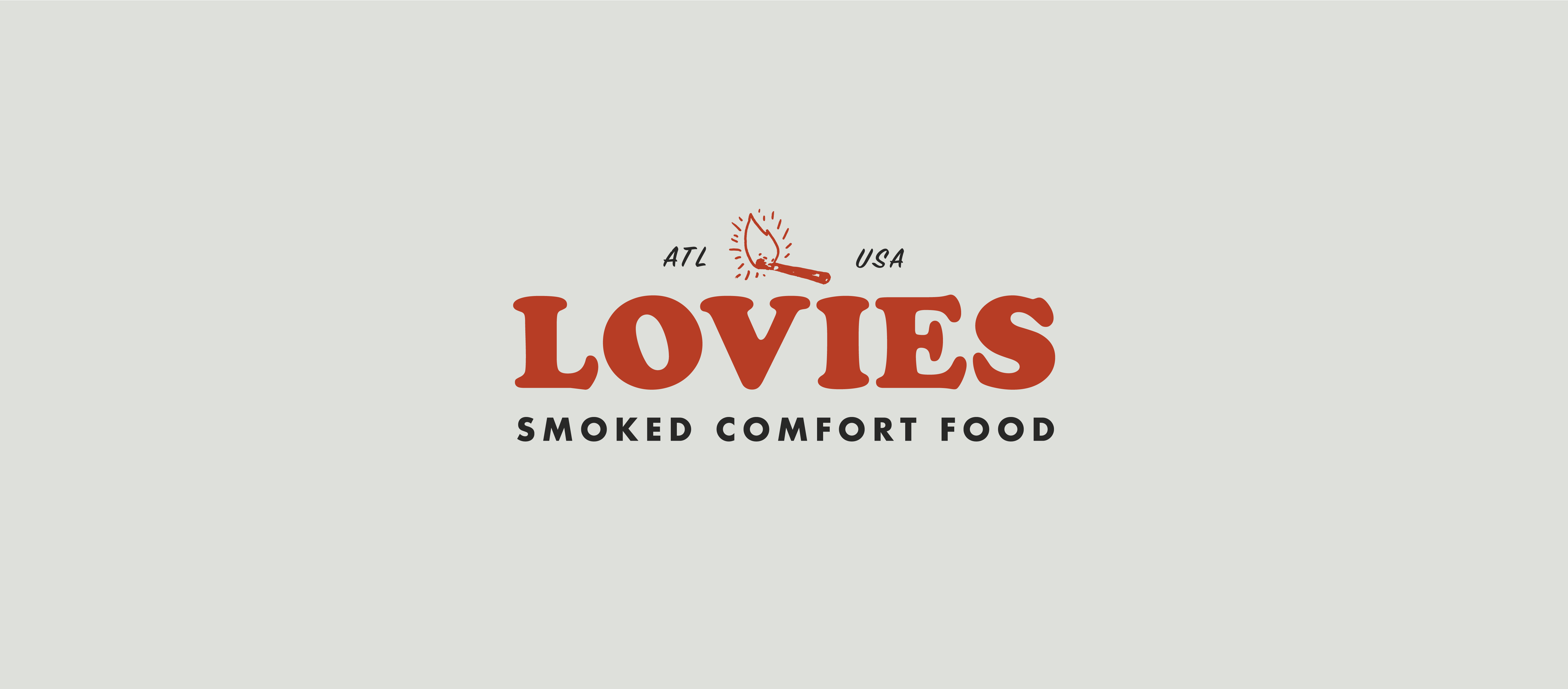 LOVIES SMOKED COMFORT FOOD matchstick logo
