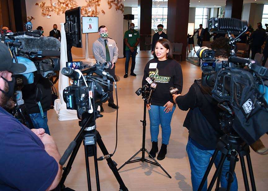 UNCC Marriott Woman Speaking to Camera